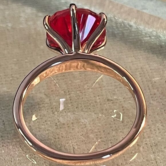 Stunning Volcanic Quartz Solitaire Engagement Ring Vermeil Rose Gold/ Sterling. - Picture 12 of 15